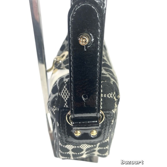 Kate Spade Shoulder handbag Black And White Fabric Patent Leather Strap - Picture 4 of 6